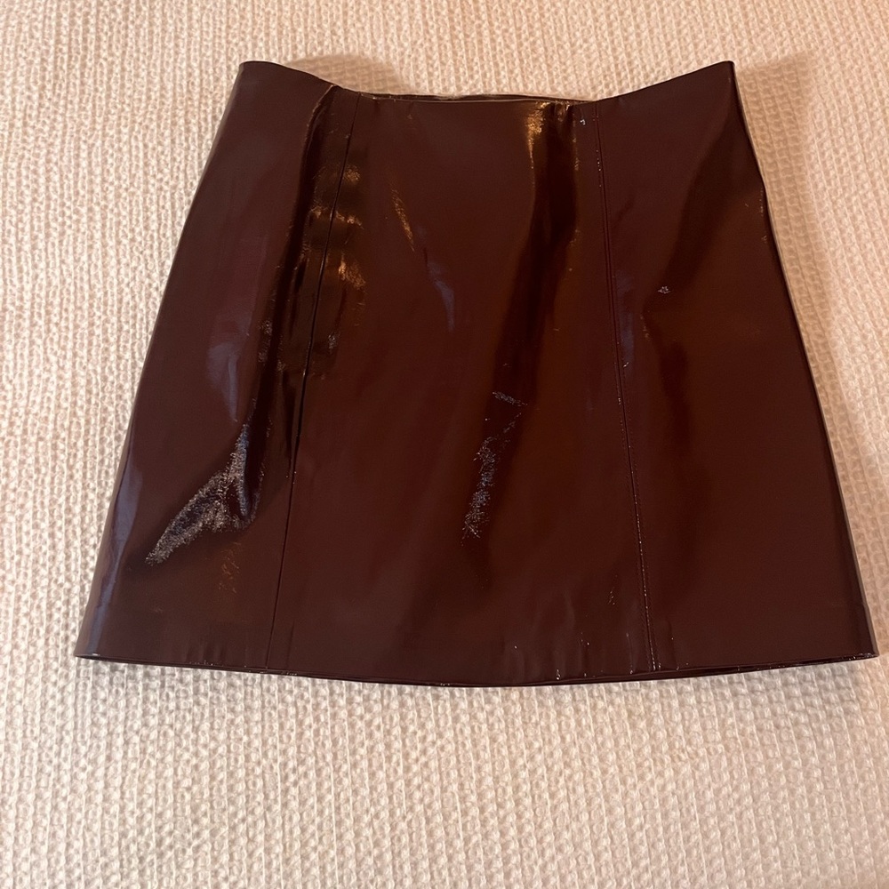 [BLANKNYC] maroon leather mini skirt